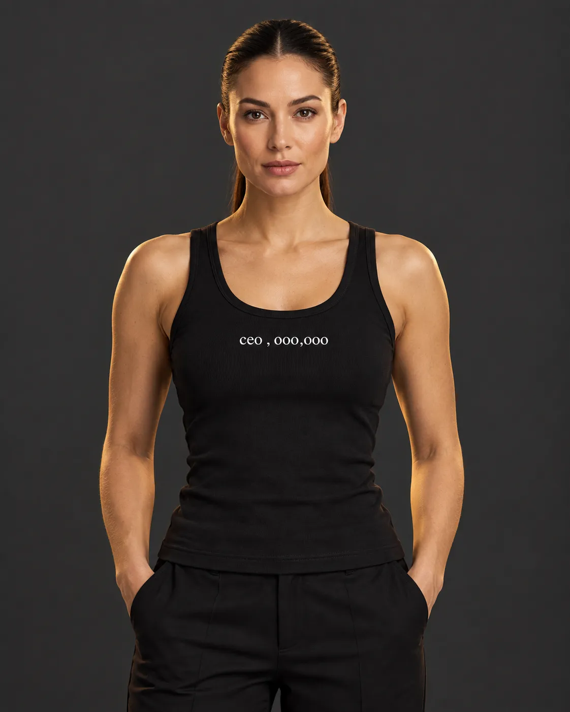 luxury black women's singlet